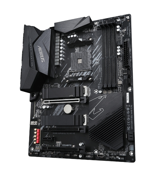Материнская плата GIGABYTE B550 AORUS Elite AX V2, AM4, AMD B550, 4xDDR4, 4xSATA, 2xM.2, 1xPCIe 4.0 x16, 2xPCIe 3.0 x1, 1xDP, 1xHDMI, 1x2.5Gb LAN, Wi-Fi 6, Bluetooth 5, 2xUSB-A 10Gbps, 3xUSB-A 5Gbps, 2xUSB-A 2.0, 1xUSB-C 5Gbps, 5x3.5 мм, 7.1, ATX