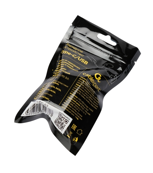 Зарядное устройство Cablexpert MP3A-PC-63, 30Вт GaN, 3А, QC4.0/PD, 1xUSB, 1xType-C, белый, пакет