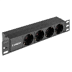 Блок розеток 10' с разъемом C14 ExeGate ServerPro PDU-10H401 Al-4S-C14 (10', 1U, Алюминий, 4 Schuko, C14, (ШхВхГ): 274х45х45 мм, черный, RTL), фото6