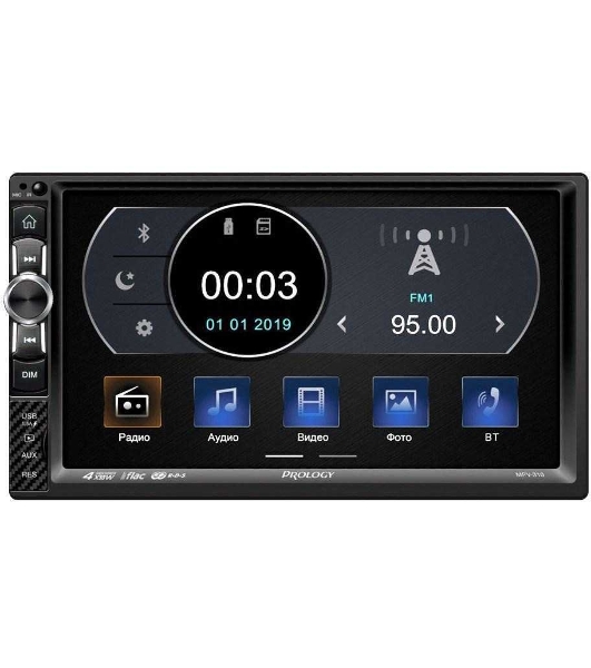 Автомагнитола Prology MPV-310, 2 DIN, 7', Bluetooth, USB Type-A, AUX, пульт ДУ