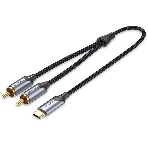 Переходник-разветвитель Vention гибкий USB-C M/2RCA M - 1.5м, фото 1