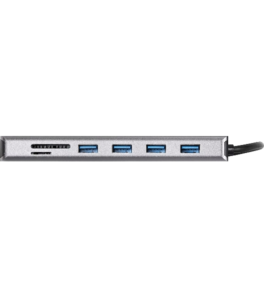 USB-концентратор VCOM CU4706, USB Type-C, HDMI/DP/USB3.0/TC/USB2.0/RJ45/SD/TF/PD/3.5 мм jack, USB Type-C