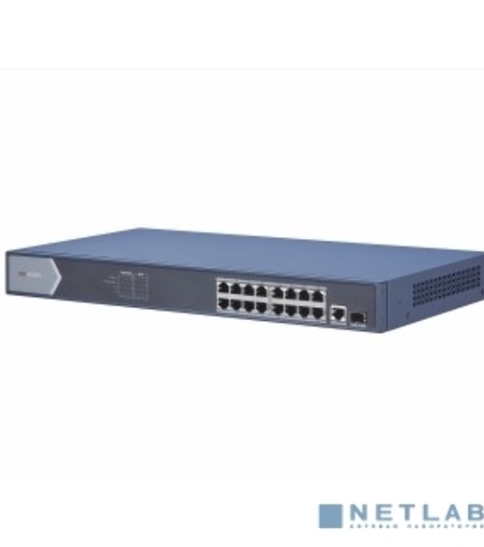 Коммутатор Hikvision DS-3E0518P-E/M, 16×1 Гбит/с PoE + 1×1 Гбит/с RJ45 + 1×1 Гбит/с SFP, неуправляемый