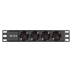 Блок розеток 10' с разъемом C14 ExeGate ServerPro PDU-10H401 Al-4S-C14 (10', 1U, Алюминий, 4 Schuko, C14, (ШхВхГ): 274х45х45 мм, черный, RTL), фото5