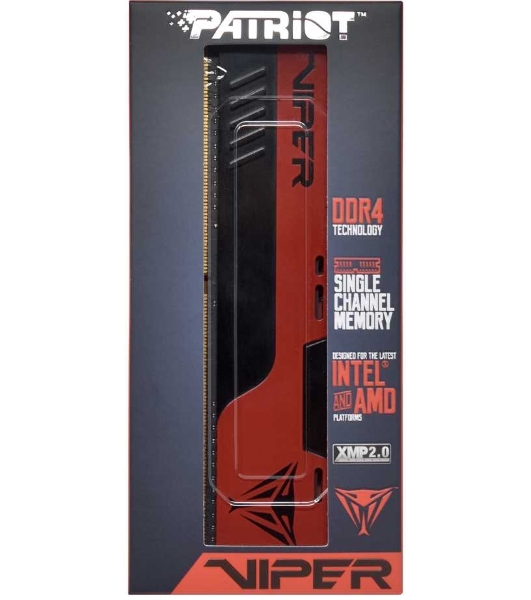 Оперативная память Patriot Viper Elite II, DDR4, 16GB (1x16 GB), 3200 MHz, CL18, DIMM, радиатор, красный, черный