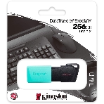 Флешка USB Kingston DataTraveler Exodia М (DTXM/256Gb), 256Gb, USB 3.2 Gen 1, R/W 150/60, черный/бирюзовый, фото 1