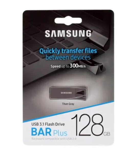 Флешка USB Samsung BAR Plus 128Gb USB USB 3.1 (up to 300Mb/s)