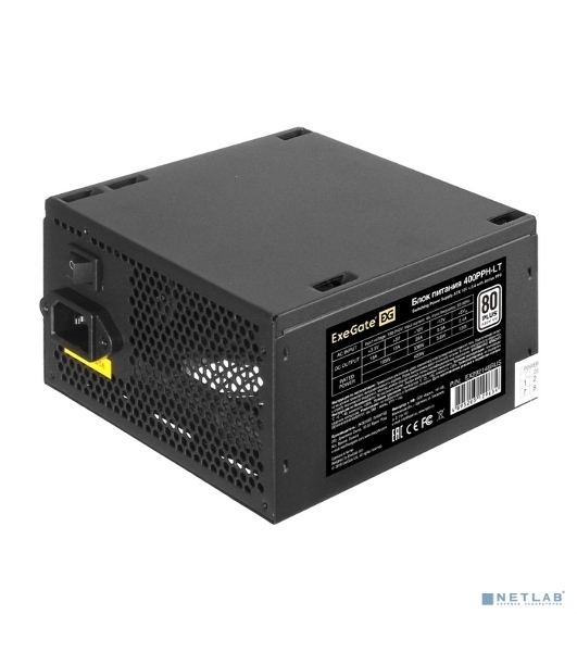 Блок питания ExeGate 400PPH-LT (EX292148RUS-OEM), 400Вт, 80 PLUS, 120мм, черный