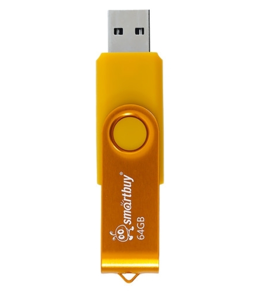 Флешка USB Smartbuy Twist Yellow (SB064Gb2TWY), 64Gb, USB 2.0, R/W 20/10, желтый
