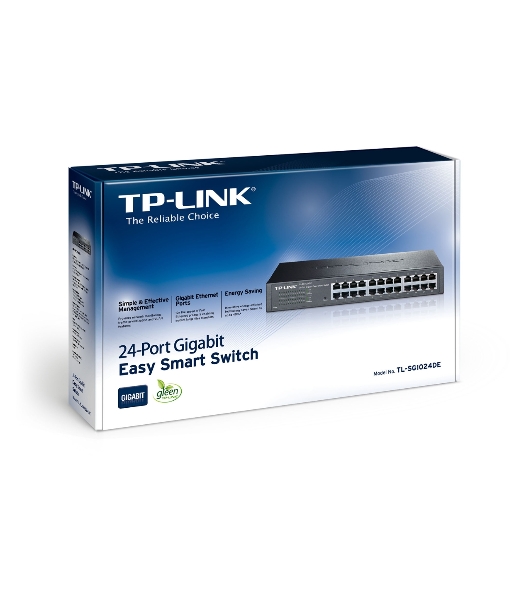 Коммутатор TP-Link SMB TL-SG1024DE 24-Port Gigabit Easy Smart Switch, 24 10/100/1000Mbps RJ45 ports, MTU/Port/Tag-based VLAN, QoS, IGMP Snooping