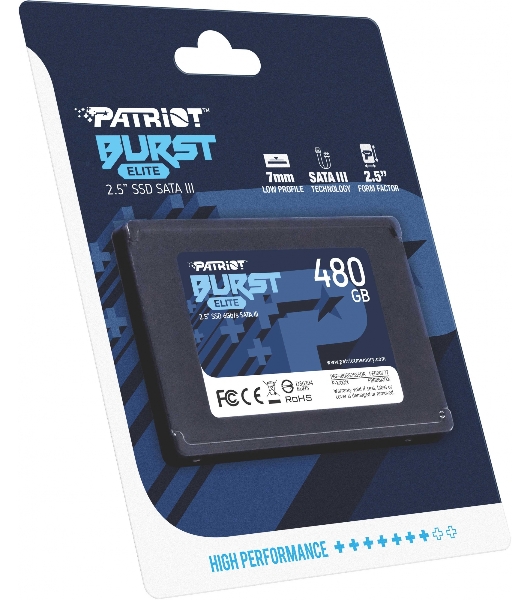 Накопитель SSD Patriot Burst Elite, 480Gb, SATA, 2.5', R/W 450/320
