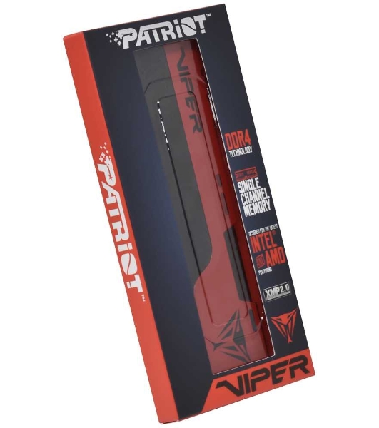 Оперативная память Patriot Viper Elite II, DDR4, 16GB (1x16 GB), 3200 MHz, CL18, DIMM, радиатор, красный, черный