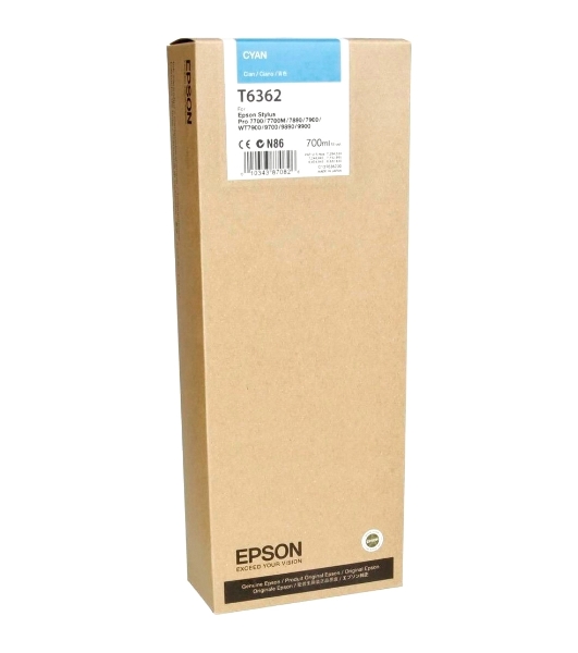 Картридж струйный Epson C13T636200 голубой (700 мл) для Stylus 7700, 7890, 7900, 9700, 9890, 9900, WT7900