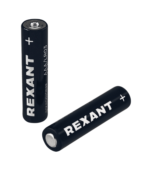 Батарейка алкалиновая Rexant AAA/LR03 мизинчиковая 1,5В блистер 4 шт.
