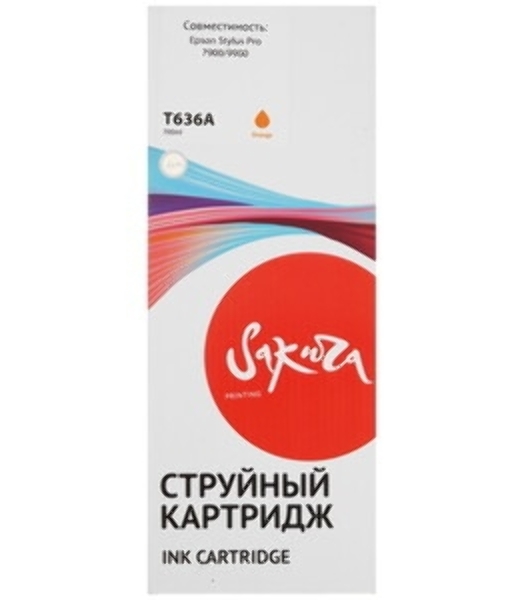Картридж струйный Sakura C13T636A00 (T636A Orange) для Epson, оранжевый, 700 мл.