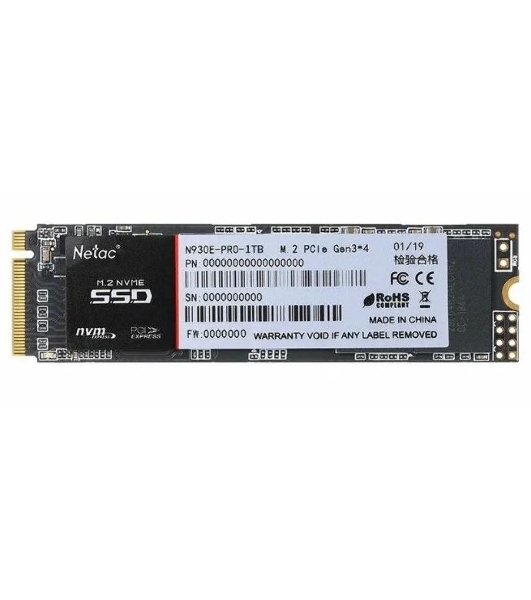 Накопитель SSD Netac N930E Pro, 1Tb, PCIe 3.0 x4, M.2 2280, NVMe, R/W 2130/1720