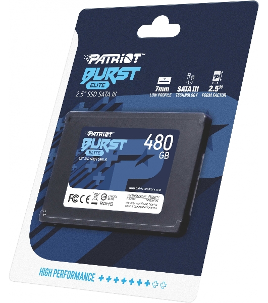 Накопитель SSD Patriot Burst Elite, 480Gb, SATA, 2.5', R/W 450/320