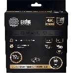 Кабель аудио-видео Cactus CS-USBC-HDMI-2-2 USB Type-C (m)/HDMI (m) 2м. позолоч.конт. черный, фото4