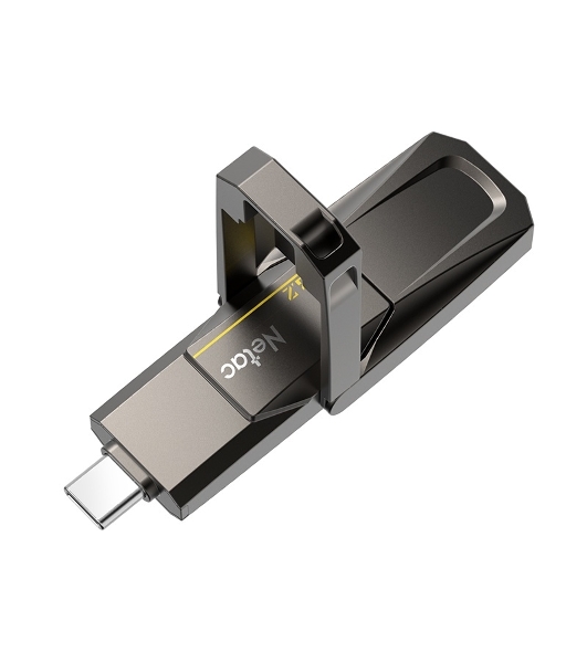 Флешка USB Netac US5 (NT03US5C-256G-32TA), 256Gb, USB 3.2/TypeC, R/W/ 550/500, черный