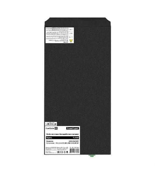 Источник бесперебойного питания On-line ExeGate PowerExpert TL-2000.72V.LCD.AVR.4SH.USB.RS232.SNMP 2000VA/2000W, On-Line, PF=1, LCD, 4*Schuko, RS232, USB, SNMP-slot, встроенные батареи 12V 7.2Ah- 6шт, возможность подключения до 4 внешних батарейных блоков 72В, Tower, металлический корпус, Black