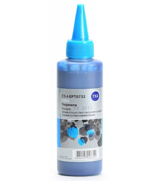 Чернила Cactus CS-I-EPT0732 голубой (100мл) Epson Stylus С79/C110/СХ3900/CX4900/CX5900/CX7300