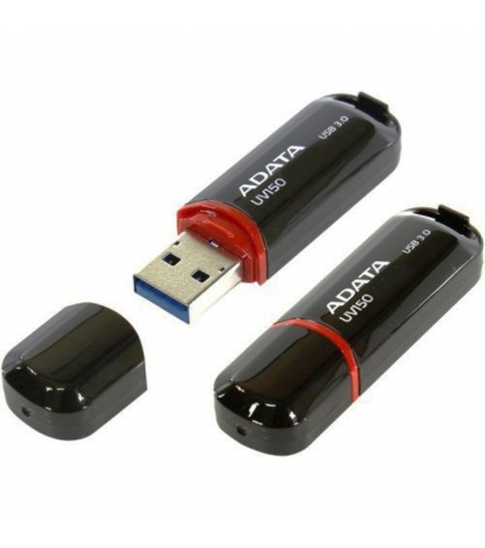 Флешка USB ADATA UV150 (AUV150-128G-RBK), 128Gb, USB 3.0, R/W 100/30, черный