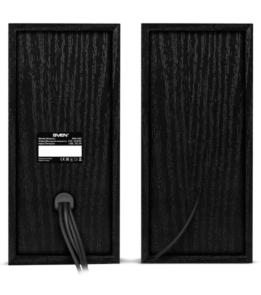 Колонки SVEN SPS-603 черный USB-порт ПК, ноутбука или адаптер 5V DC