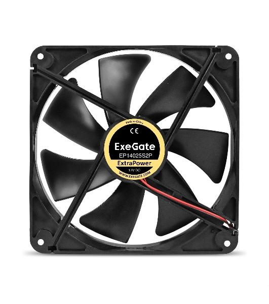Вентилятор для корпуса ExeGate ExtraPower EP14025S2P черный, 140 мм, 1600 об/мин, 31 дБ, 2 pin
