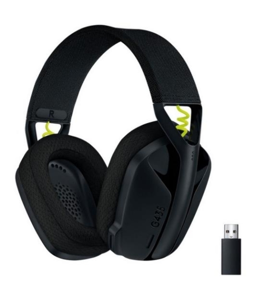 Гарнитура Logitech G435 чёрный/жёлтый, беспроводная, Bluetooth/USB, до 18 ч
