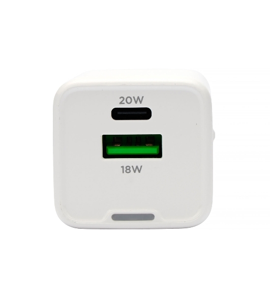Зарядное устройство Cablexpert MP3A-PC-61, 20Вт GaN, 3А, QC4.0/PD, 1xUSB, 1xType-C, белый, пакет