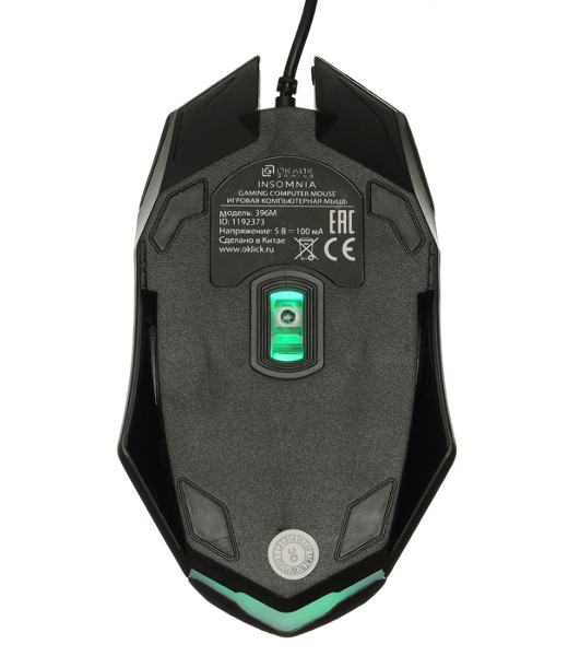Мышь проводная Oklick 396M INSOMNIA черный, 1000 dpi, USB, кнопки - 3