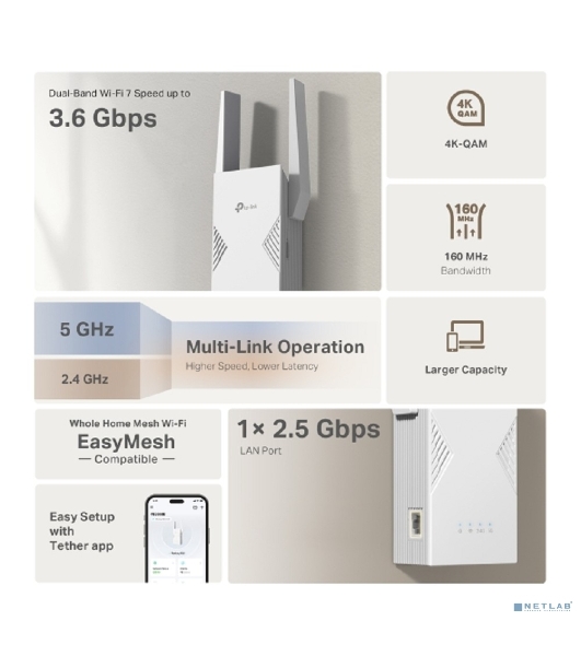 Усилитель беспроводного сигнала Wi-Fi TP-Link RE235BE