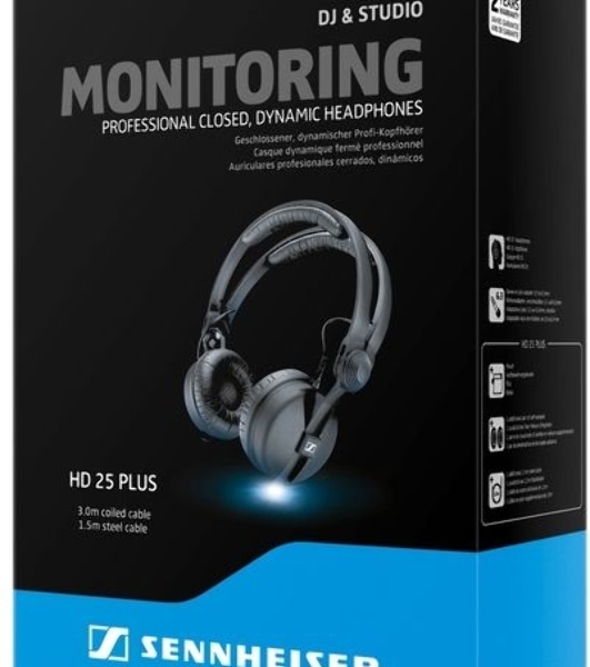 Проводные наушники Sennheiser HD 25 PLUS черный, накладные, Jack 3.5 мм