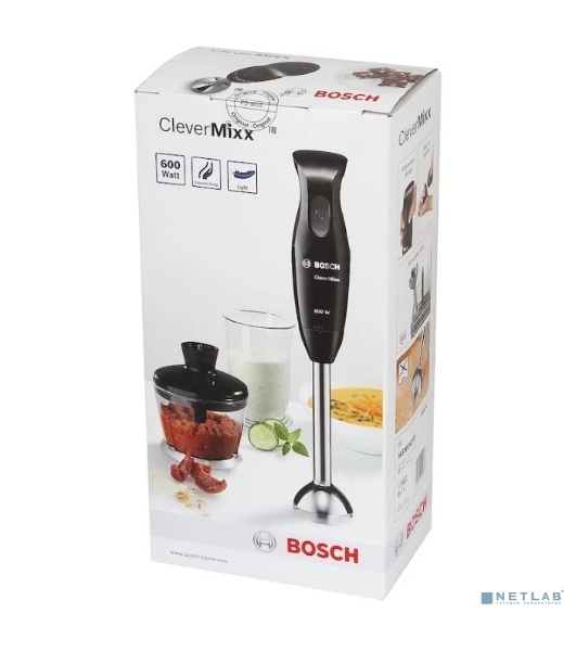 Блендер погружной Bosch MSM2620B черный, 600 Вт, 1 скорость