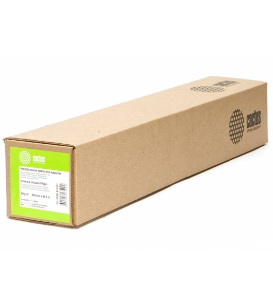 Бумага Cactus CS-LFP90-610457 24'(A1) 610мм-45.7м/90г/м2/белый CIE171% для струйной печати втулка:50.8мм (2') (упак.:1рул)