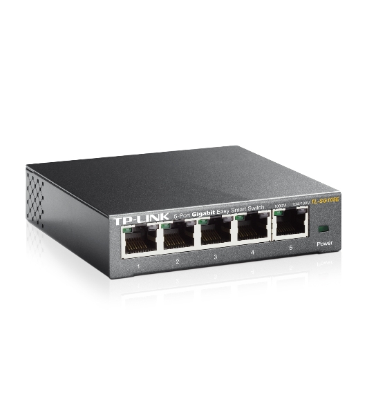Коммутатор сетевой TP-Link SMB TL-SG105E 5-Port Gigabit Desktop Easy Smart Switch, 5 10/100/1000Mbps RJ45 ports, MTU/Port/Tag-based VLAN, QoS, IGMP Snooping