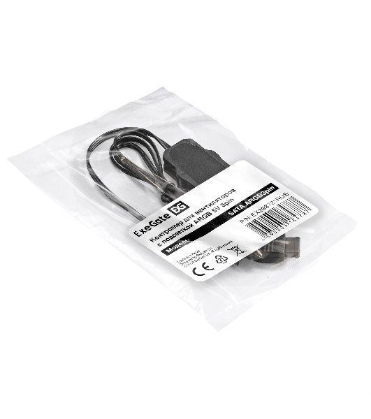 Контроллер ExeGate SATA.ARGb3pin для вентиляторов с подсветкой ARGb 5V 3pin (SATA, ARGb 5V 3pin)