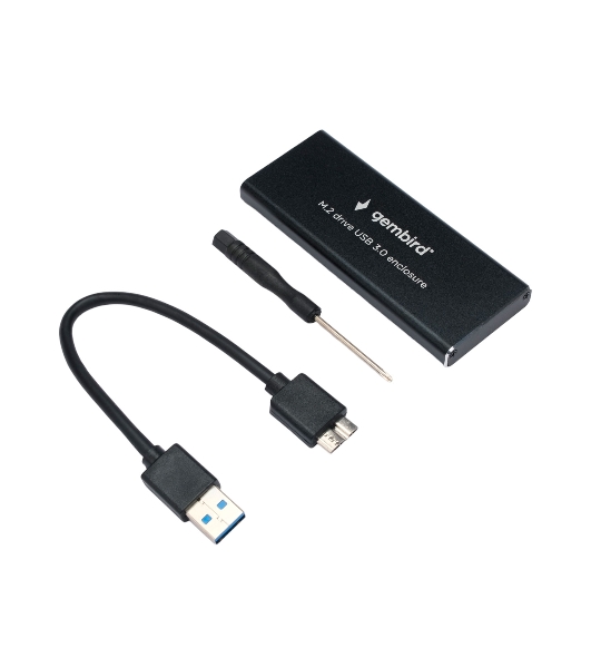 Внешний корпус Gembird EEM2-SATA-1 USB 3.0 для M2 SATA порт MicroB, металл, черный