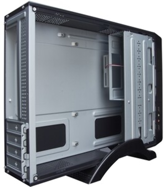 Компьютерный корпус ExeGate EX268701RUS MiniITX ExeGate MI-209 Black, miniITX/mATX, (M450, 80мм), 2хUSB, Audio