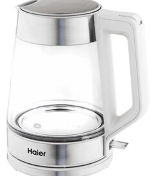 Чайник электрический Haier HK-500 1.7л. 2200Вт серый/белый корпус: стекло/пластик (TD0029955RU)