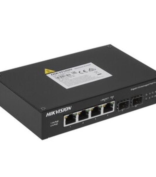 Коммутатор Hikvision DS-3T0506HP-E/HS, 4×1 Гбит/с PoE+ + 2×1 Гбит/с SFP, неуправляемый