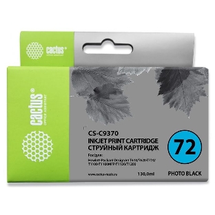 Картридж струйный Cactus CS-C9370 №72 фото черный (130 мл.) для HP DJ T610/T620/T770/T1100/T1100/T1120/T1200