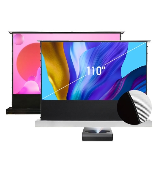 Экран S'OK для UST проектора 244x137 см, 4K, напольный c электроприводом, белый