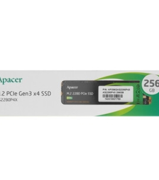 Накопитель SSD Apacer AS2280P4X, 256Gb, M.2 2280, PCIe 3.0 x4, NVMe, R/W 2100/1300