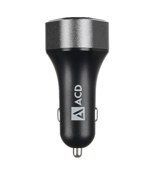 Автомобильное зарядное устройство ACD черный 23Вт, 3xUSB 1QC+2Smart, 3.6~12В, 3А RTL
