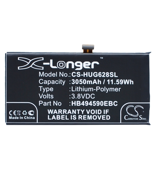 Аккумулятор CameronSino CS-HUG628SL HB494590EBC для Huawei Honor 73.8V / 3050mAh / 11.59Wh