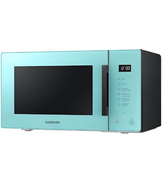 Микроволновая печь Samsung MG23T5018AN/BW голубой, 23 л, 800 Вт, переключатели - сенсор