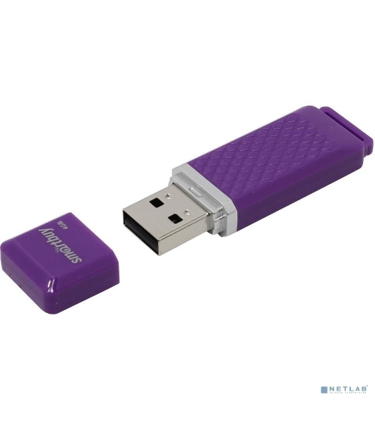 Флешка USB Smartbuy Quartz violet (SB4GbQZ-V), 4Gb, USB 2.0, R/W 20/10, фиолетовый