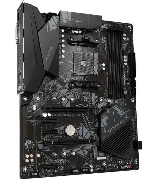 Материнская плата Gigabyte B550 GAMING X V2, AM4, AMD B550, 4xDDR4, 4xSATA, 2xM.2, 1xPCI-E 4.0 x16, 1xPCI-E 3.0 x2, 1xHDMI, 1xDVI-D, 1x 1Gb LAN, 1xUSB 3.2 Gen 2, 3xUSB 3.2 Gen 1, 2xUSB 2.0, 3x3.5 мм, 7.1, Standard-ATX