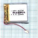 Аккумулятор Li-Pol (батарея) 4x25x30мм 2pin 3.7V/250mAh, фото2